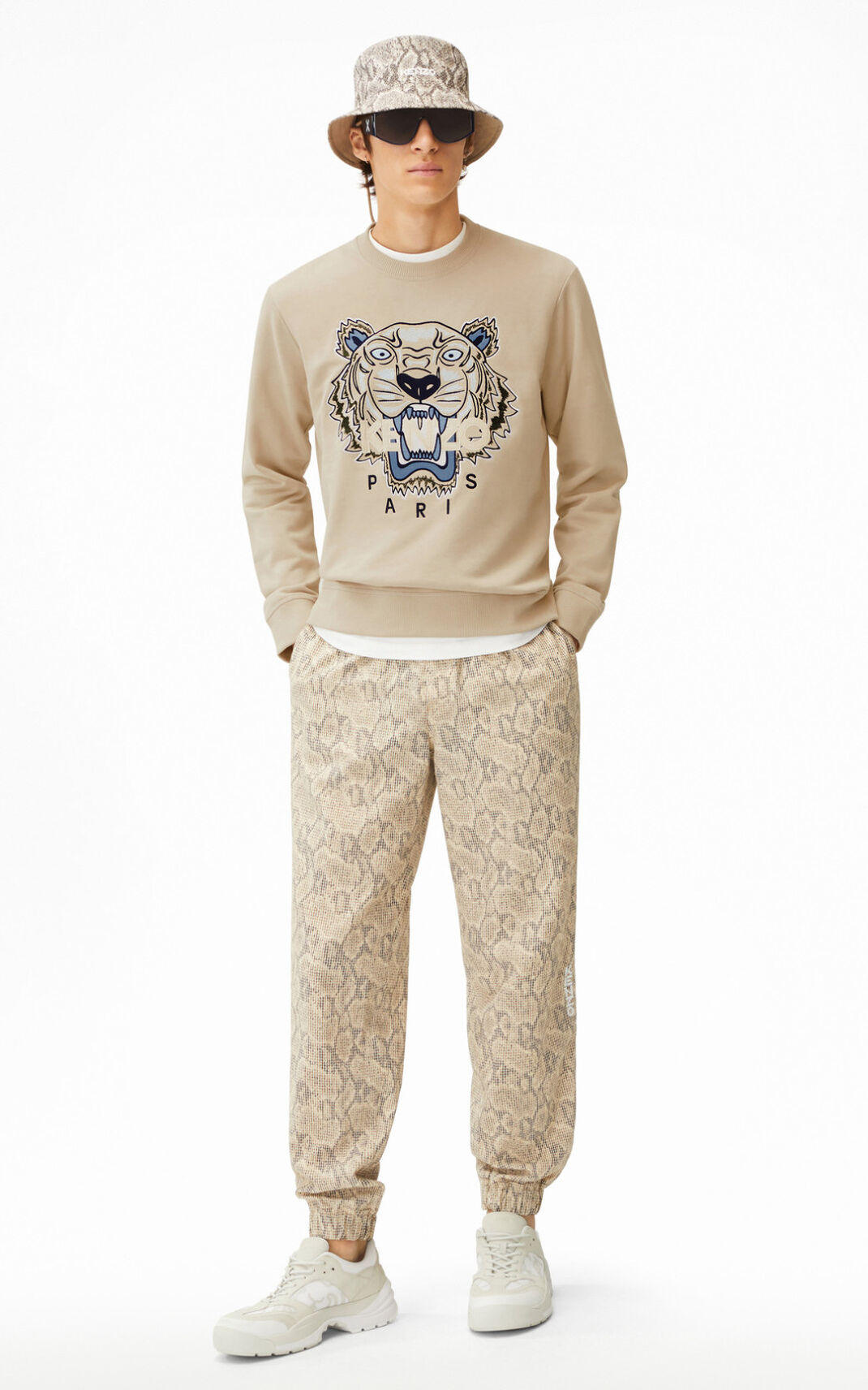 Kenzo Tiger Sudadera Hombre Marrones | 8472310-IX